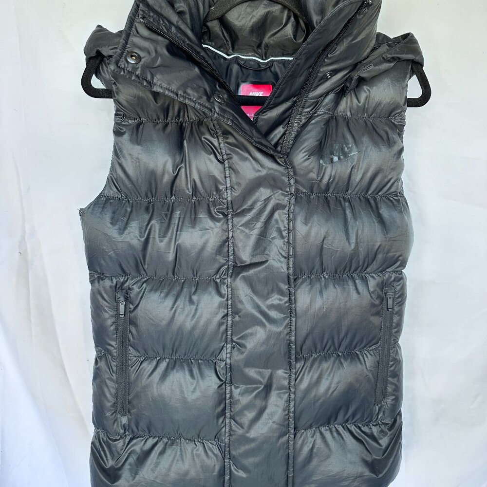 Nike Womens Down Hoodie Warm Vest 809549 010 Black Size XS